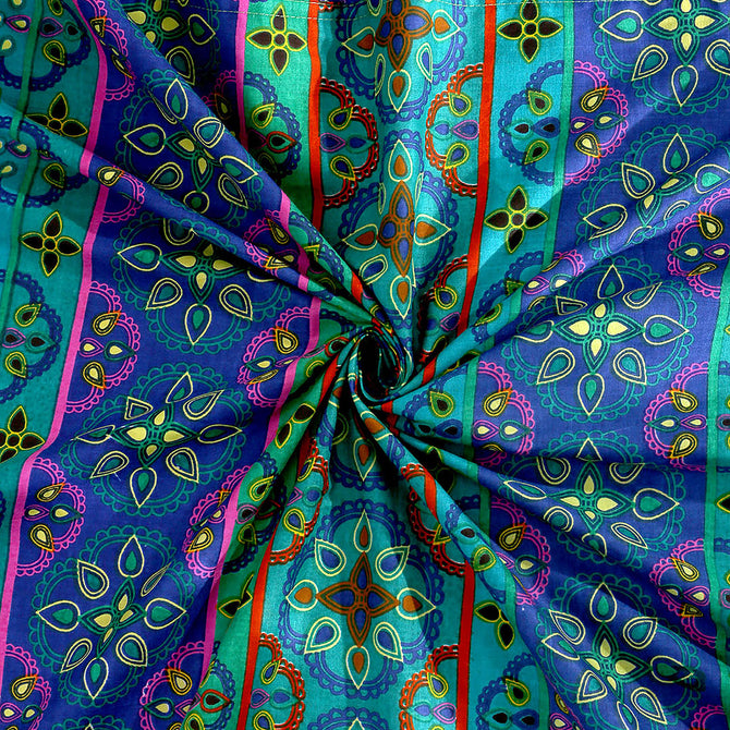 Bohemian cotton bedsheet, Exotic pattern bedding, Jewel-tone bedroom decor, Intricate design bedsheets, Luxury boho bed linen, Artistic cotton bedspread, Vibrant blue green bedsheet, Traditional motif bed cover, Rich patterned textile, Eclectic bedroom style, Ornamental bed decor, Indigo and emerald bedding, Old-world charm bedsheet, Mystical bedroom design, Bohemian sanctuary linen