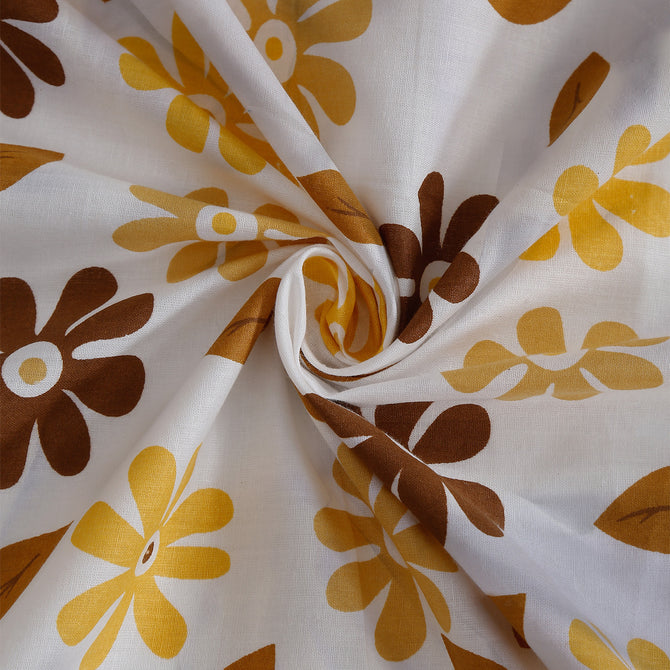 cheerful yellow bedding, daisy print bed set, soft cotton sheets, sunny bedroom design, hypoallergenic bedding, all-season comforter, vibrant floral pattern, quality cotton bedding, 160 thread count luxury, fresh spring bedroom style, bright and bold bed linen.