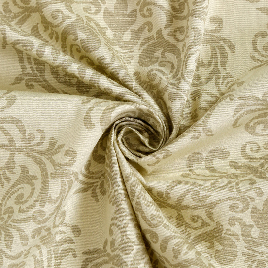 Regal Damask 250TC Beige Gold Cotton Satin Bedsheet Set