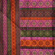 Ethnic cotton bedsheet, 200 thread count, vibrant bed linen, bohemian bedroom decor, artisanal bedding, mix and match patterns, gemstone hues bedspread, red orange green blue bedding, multicultural design, small print textiles, handcrafted look, pure cotton comfort, bright bedroom aesthetics, eclectic home style.