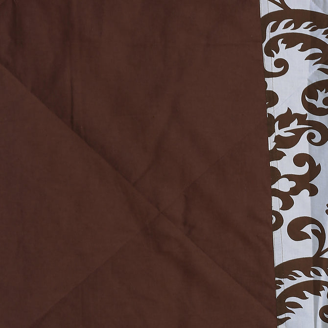 Baroque bedsheet set, geometric pattern bedding, 200 thread count cotton sheets, brown and white bedspread, luxury motif linens, chocolate brown bedroom decor, elegant cotton bed set, sophisticated bedroom design, baroque style duvet cover, classic home textiles, premium cotton bed linens.