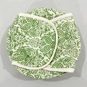 Dual Tone Green Ethnic Motif Round Bread Basket