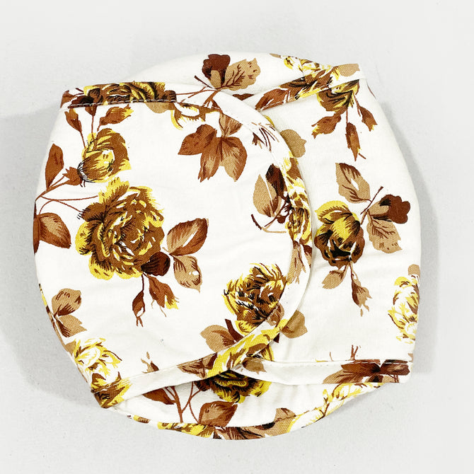 Deep Brown Floral Round Bread Basket