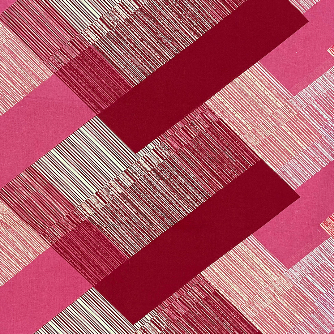 painted cotton bedsheet, abstract geometric linen, artistic bedroom canvas, brown and pink bedspread, modern art bed decor, 210 thread count sheets, contemporary cotton bedding, unique bed pattern, soft artistic bed linens, creative bedroom style, vibrant painted bedding, warm pink hues, stylish cotton comfort