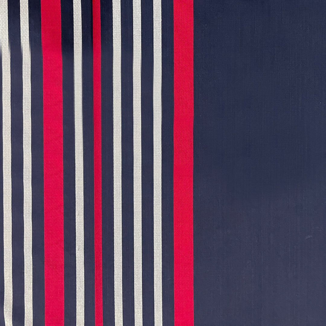 nautical stripe bedsheet, classic cotton bed linen, navy red white stripes, maritime bedroom decor, 200TC cotton sheets, bold striped bedding, crisp bed decor, versatile stripe pattern, breathable cotton bedspread, durable striped bedsheet, stylish bedroom design, clean linear aesthetic