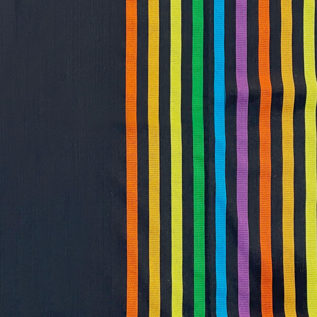 yarn-dyed cotton bedsheet, 240TC striped bedding, luxury multicolor stripes, elegant cotton linens, black stripe bedspread, vibrant bedroom design, high-quality stripe sheets, durable dyed fabric, contemporary bed decor, colorful bedding style, sophisticated bed linens, premium cotton comfort, artistic stripe pattern