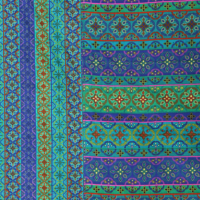 Bohemian cotton bedsheet, Exotic pattern bedding, Jewel-tone bedroom decor, Intricate design bedsheets, Luxury boho bed linen, Artistic cotton bedspread, Vibrant blue green bedsheet, Traditional motif bed cover, Rich patterned textile, Eclectic bedroom style, Ornamental bed decor, Indigo and emerald bedding, Old-world charm bedsheet, Mystical bedroom design, Bohemian sanctuary linen