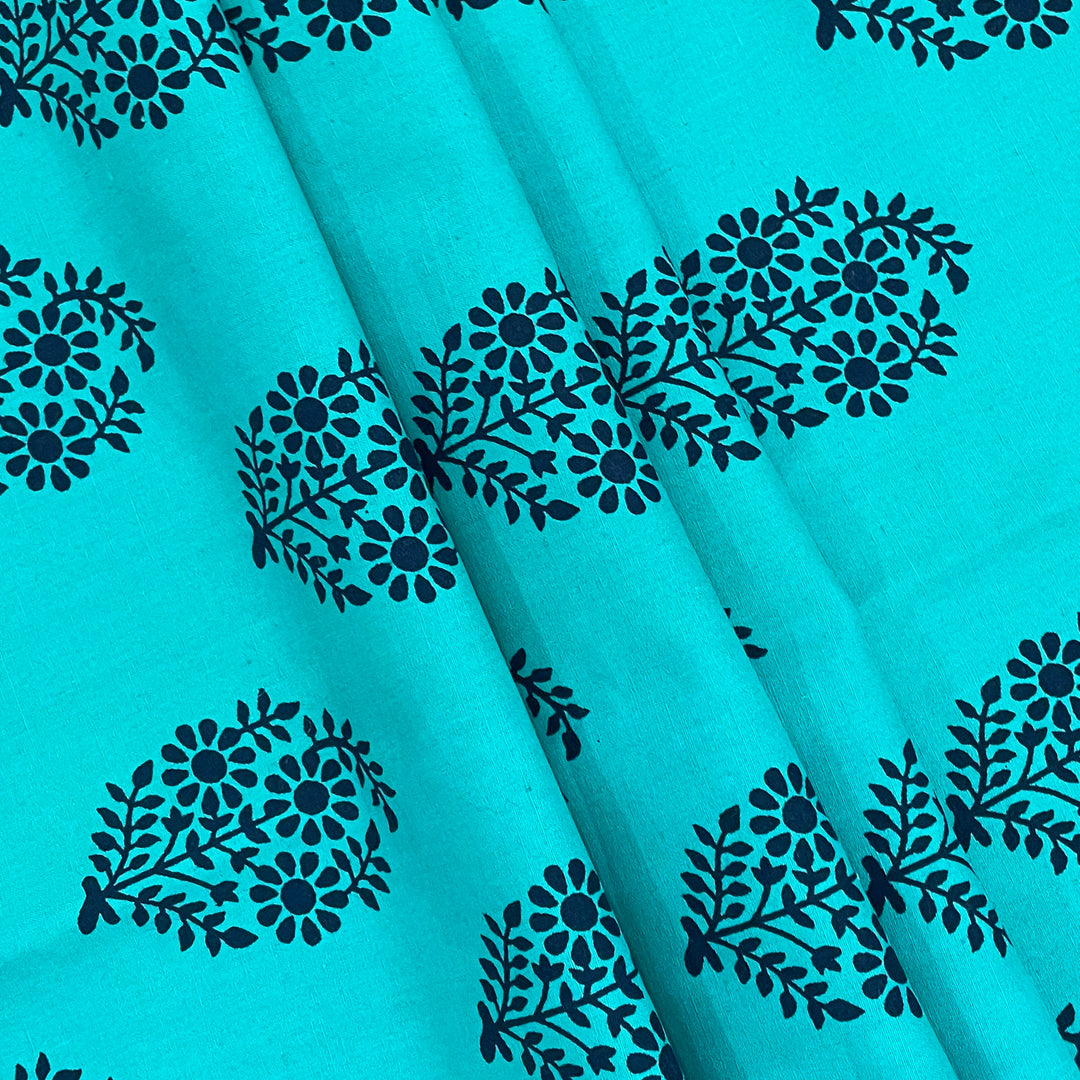 Buti print bedsheet set, 200TC cotton bedding, ethnic motif sheets, blue and teal bed linen, deep blue cotton comfort, Indian geometric bedspread, traditional Desi bedroom, artisanal pattern duvet cover, cultural design textiles, quality cotton sleep, serene bedroom palette, geometric booti print