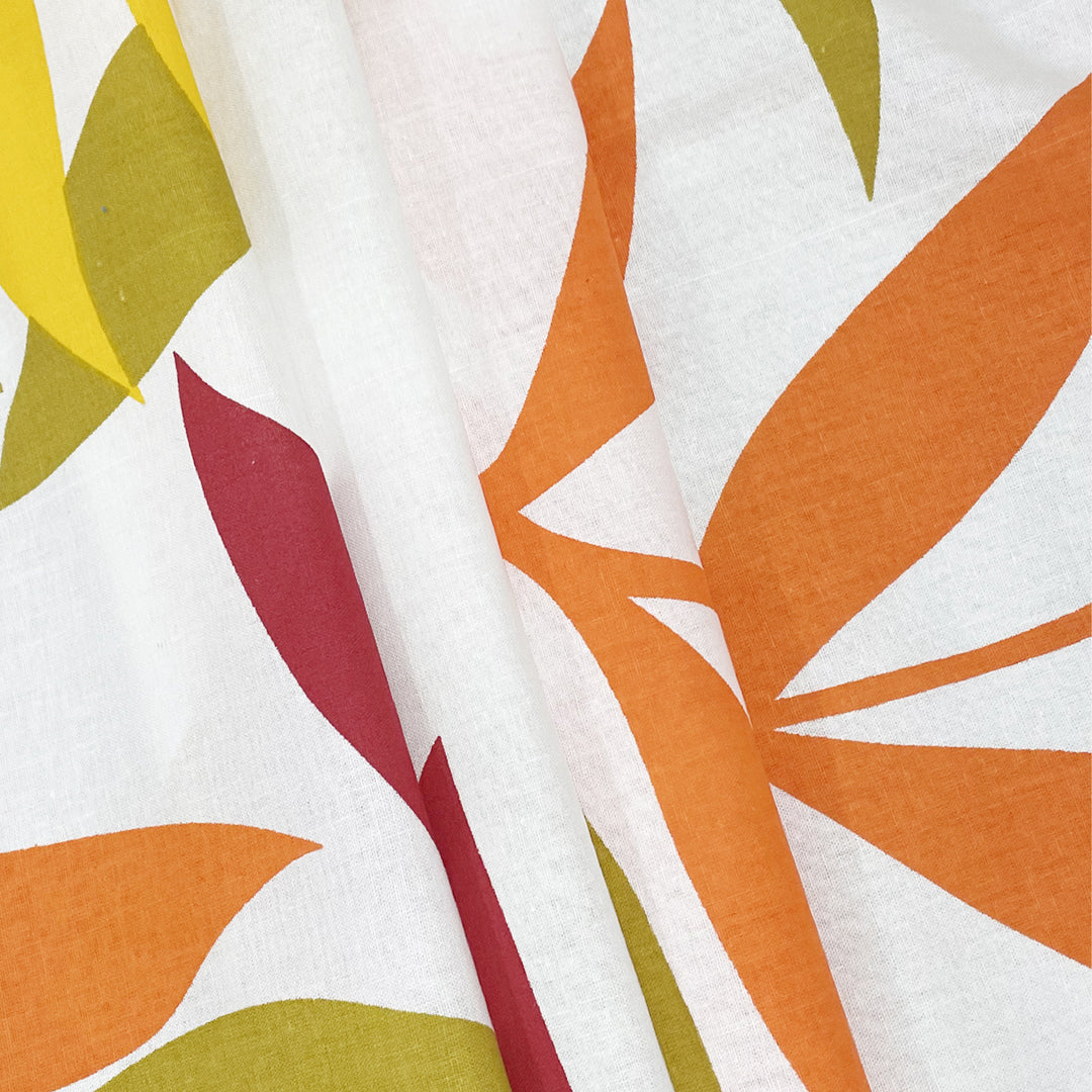 Autumn leaves bedsheet set, 200 thread count cotton sheets, abstract floral bedding, yellow and orange bedroom decor, seasonal pattern bedspread, vibrant cotton bed linens, fall-inspired duvet cover, colorful bedroom textiles, artistic bedding collection, cozy autumnal bed decor