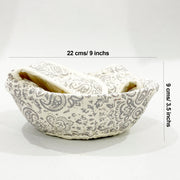 Dual Tone Grey Ethnic Motif Round Bread Basket