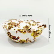 Deep Brown Floral Round Bread Basket