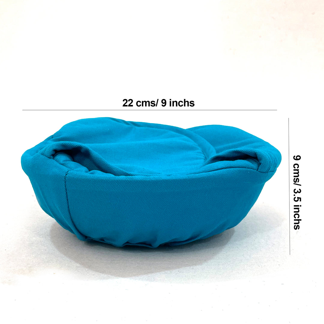 Bright Aqua Blue Solid Round Bread Basket