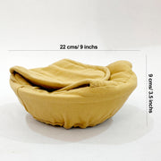 Pastel Oatmeal Beige Solid Round Bread Basket