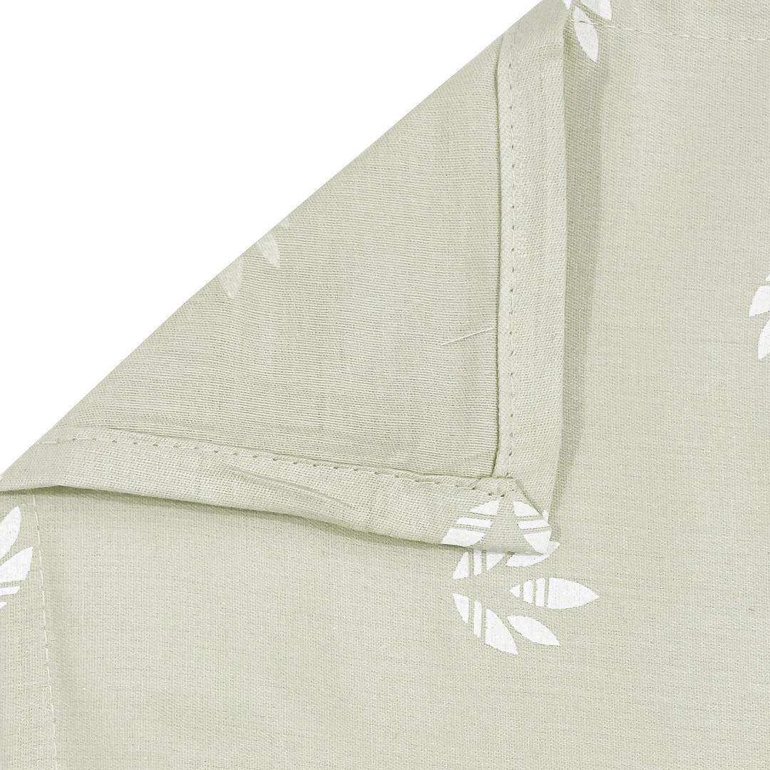 Botanical Geometry - 250TC Soft Sage Cotton Satin Bedsheet Set