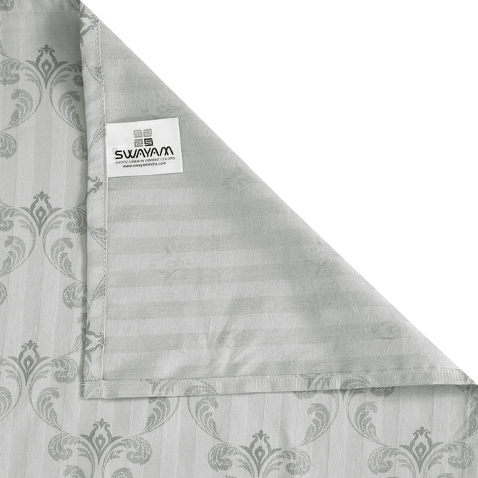 Ornate Elegance 250TC Grey Cotton Satin Bedsheet Set